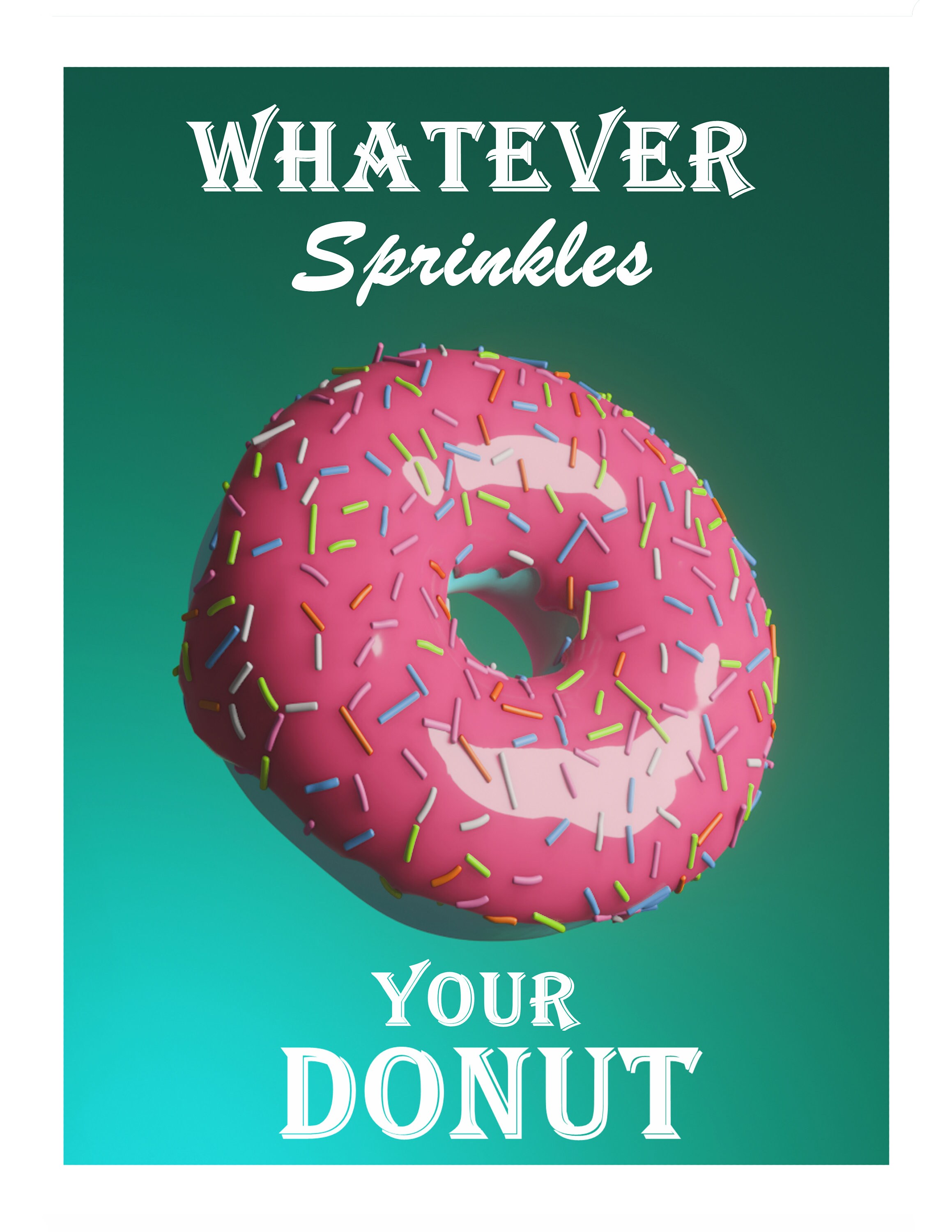Whatever Sprinkles Your Donut Art Print 8.5x11 Etsy