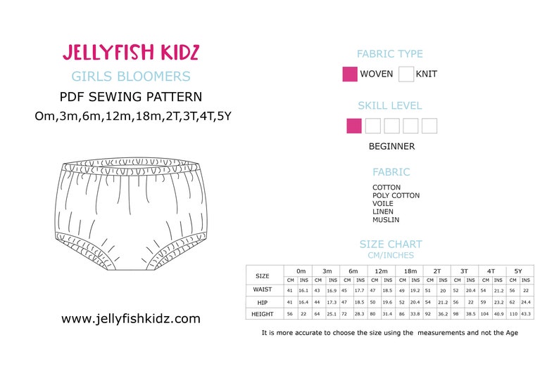 Girls Bloomers PDF Sewing Pattern image 3