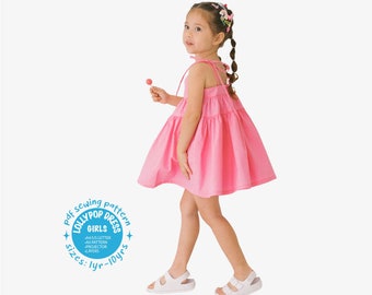 Girls Sun Dress  PDF Sewing Pattern Size 1T-10Y