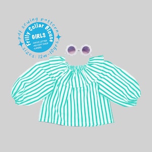 Ruffle Blouse PDF Sewing Pattern. Sizes 1yr to 10yrs.
