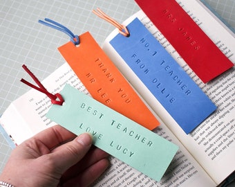 Personalised Leather Bookmark, Gift For Teacher