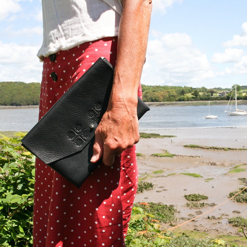 Hand Sewn Leather Clutch Bag image 2