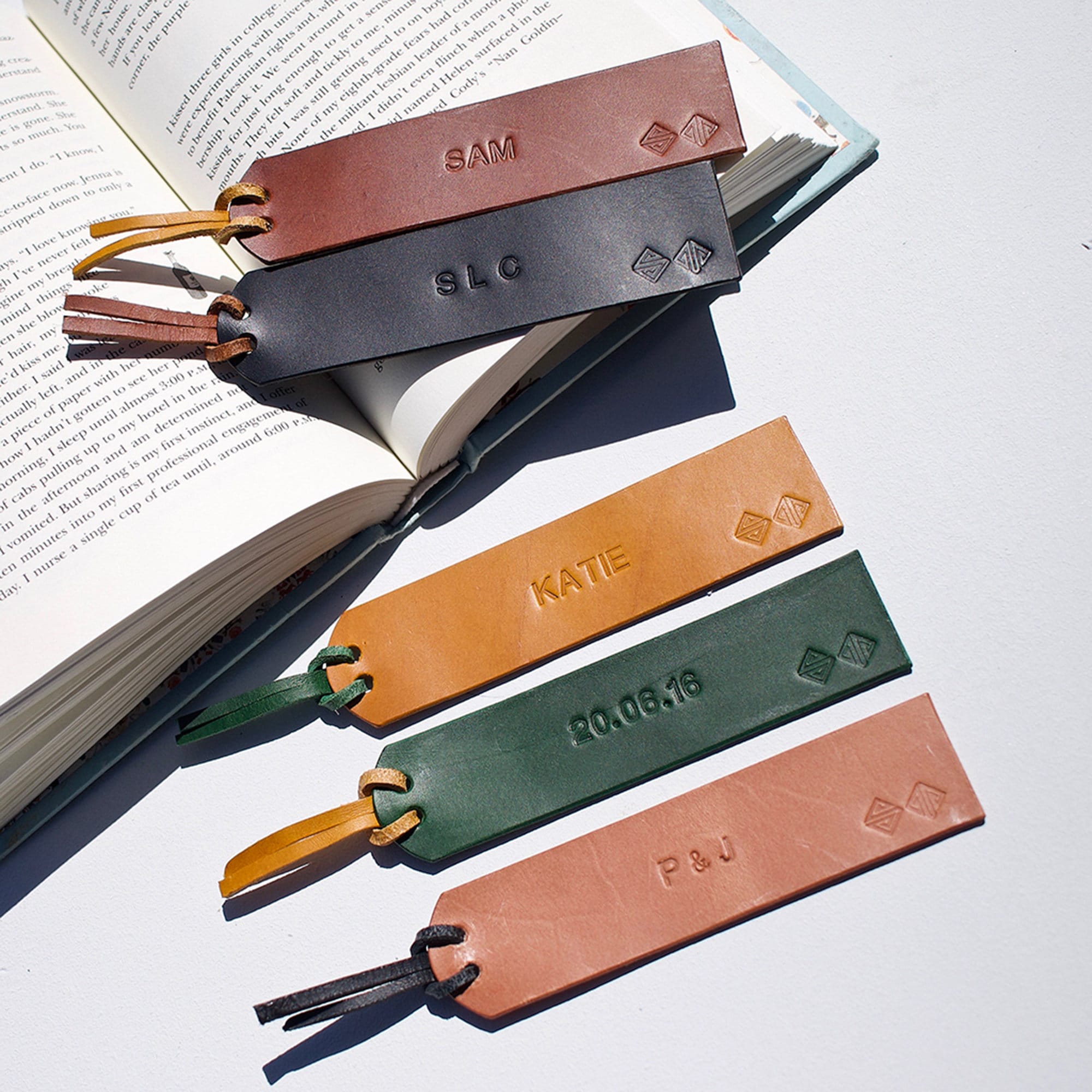Personalised Italian Leather Bookmark