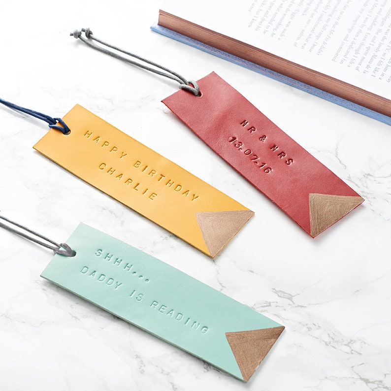 Luxury Leather Personalised Bookmark 画像 9