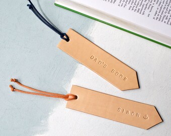 Natural Personalised Leather Bookmark