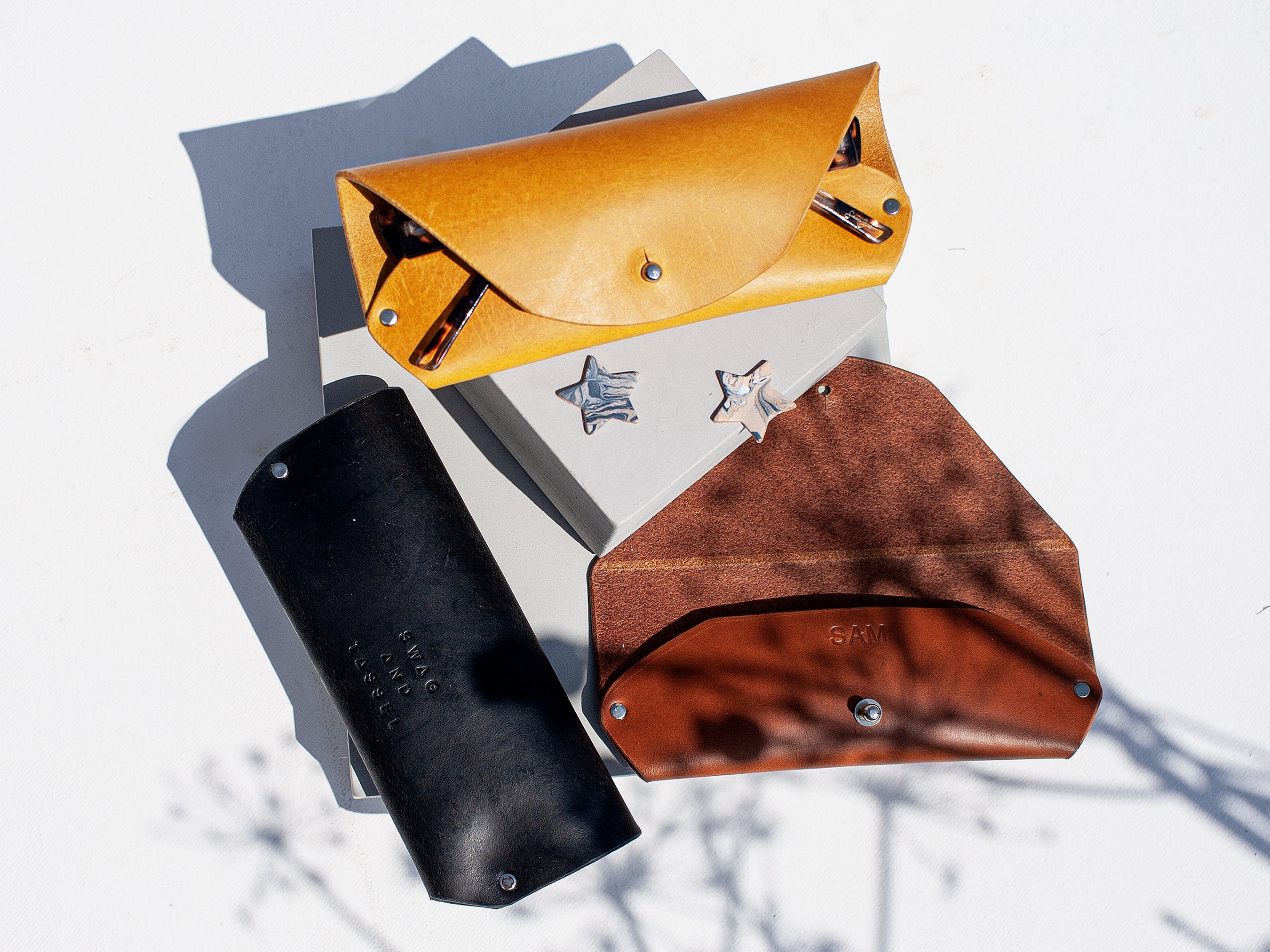 Personalised Leather Glasses Case