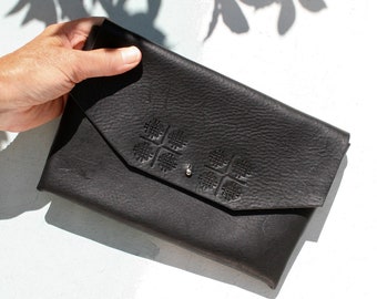 Hand Sewn Leather Clutch Bag