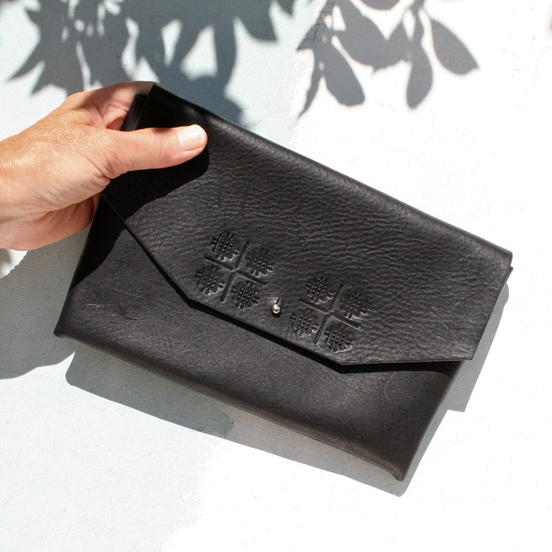 Hand Sewn Leather Clutch Bag image 1