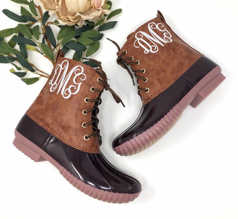 monogrammed womens duck boots