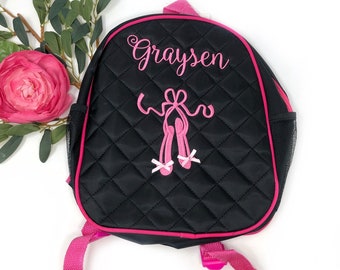 Monogrammed little ballerina dance backpack