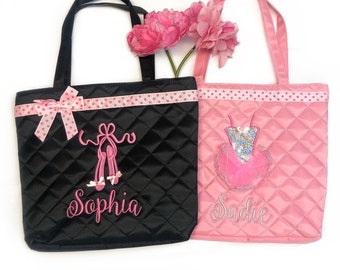 Kleine Ballerina Tanztasche mit Monogramm | Tanz Tasche für kleine Mädchen