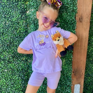 LSU personalized Girls Top, Purple and Gold Top, LSU toddler outfit, cheerleader outfit, cheerleader embroidery