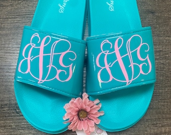 Monogrammed Slip ons/ beach sandals