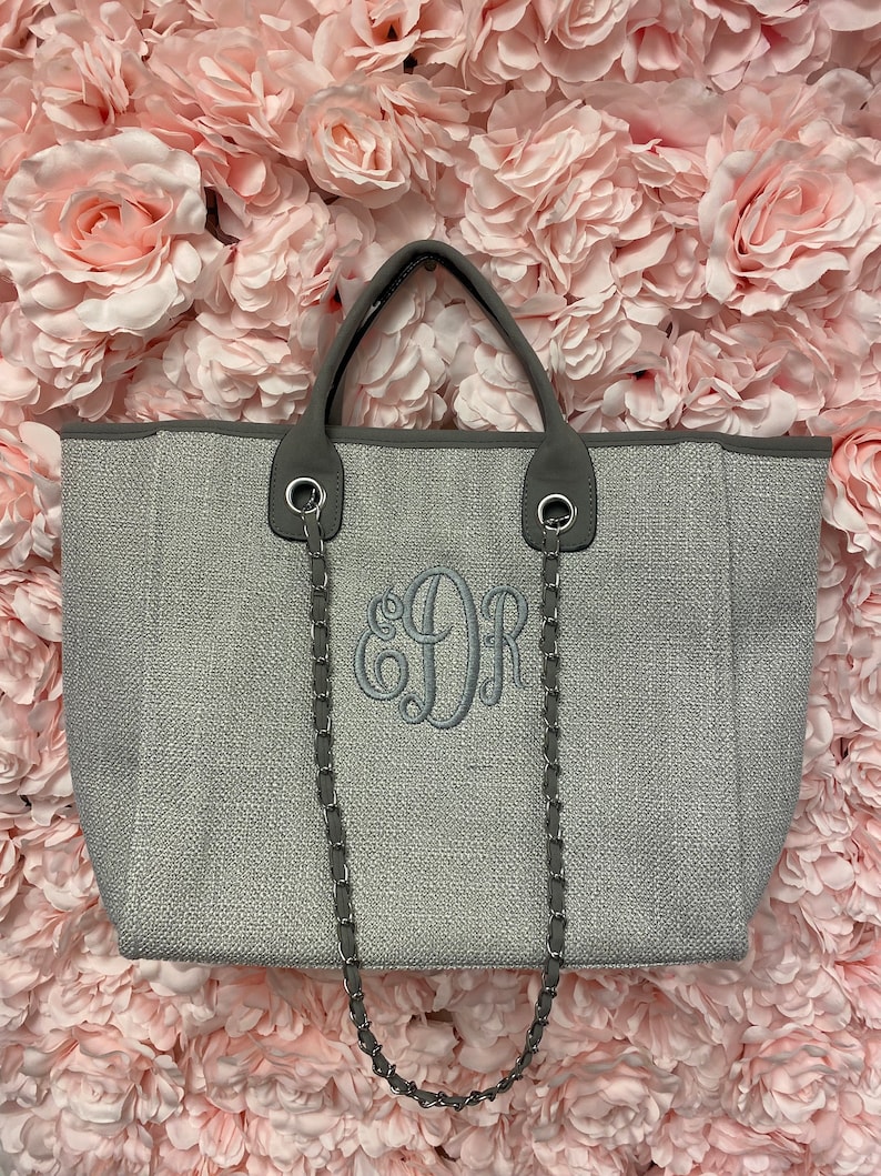 Monogrammed Tweed Handbag, personalized handbag, gift for women, designer dupe handbag, image 1