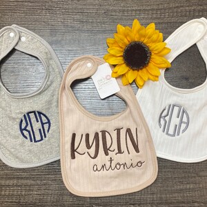 Baby Bibs, Monogrammed Bibs, Embroidered Bib, Embroidered Baby Bibs, Bibs for Boys, Bibs for Girls, Gift for Baby, Baby Shower Gift, Newborn