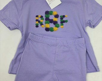 Mardi Gras personalized Girls Top, Purple, Green and Gold Top, Mardi Gras toddler outfit, Mardi Gras Girls Outfit