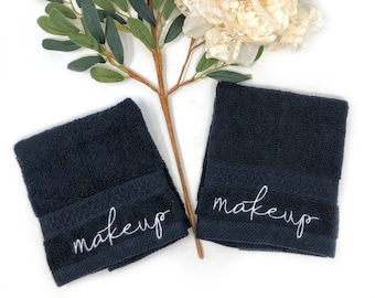 Embroidered Makeup Towel, Face towel for makeup, makeup towel, bathroom wash cloth, Embroidered wash cloth, stocking stuffer