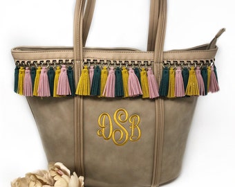 Borsa da donna con monogramma, borsa tote con monogramma, borsa a tracolla nappa con monogramma, borsa da donna, tote con monogramma