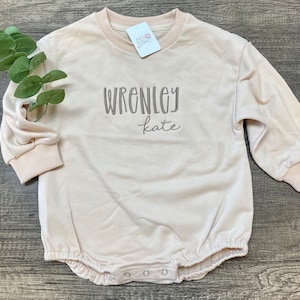 Bubble Onesie, Sweatshirt Bubble, Baby Onesie, Bubble Romper, Embroidered Bubble onesie, Monogrammed onesie