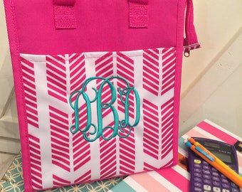 Monogram lunch bag/ insulated lunch tote