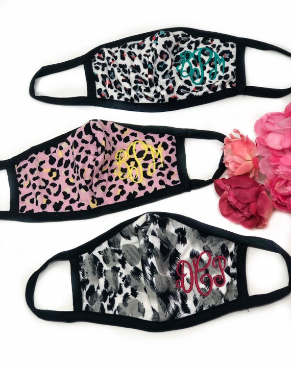 Monogrammed Face Mask Womens Face Mask COVID 19 Face Mask Etsy