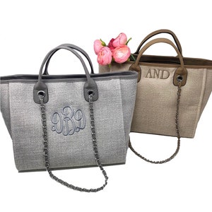 Monogrammed Tweed Handbag, personalized handbag, gift for women, designer dupe handbag, image 3