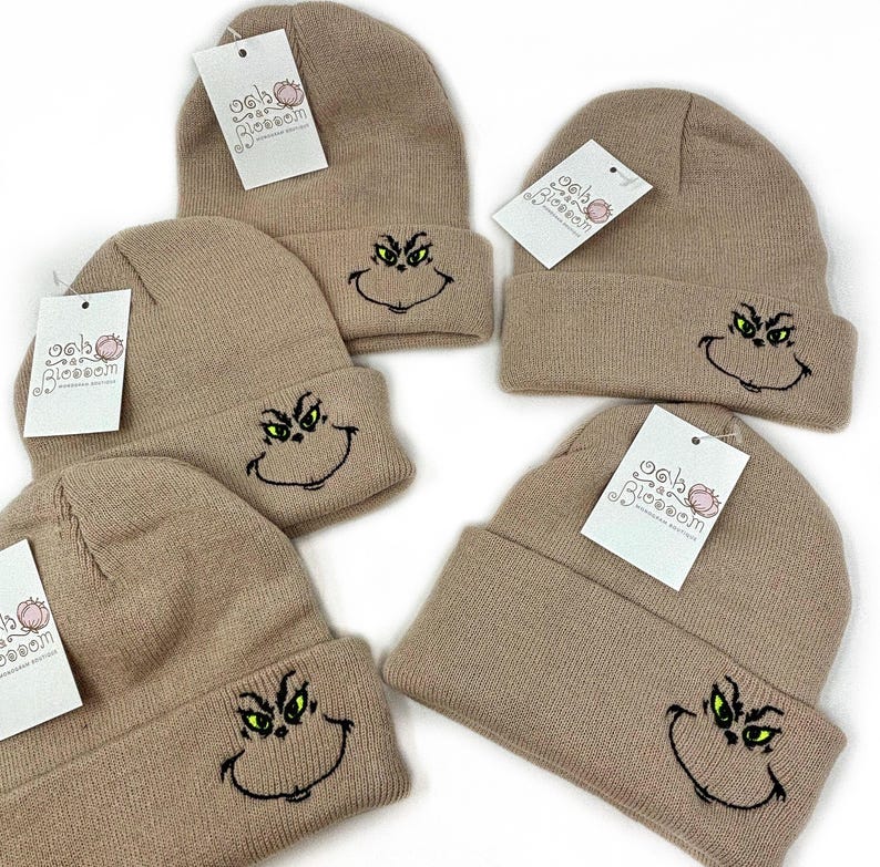 Christmas Beanie, grinch beanie, snowman beanie, womens beanie, kids beanie image 5