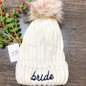 Beanie, bride beanie, Mrs Beanie, gift for bride, winter bride, bridal shower gift, wedding gift