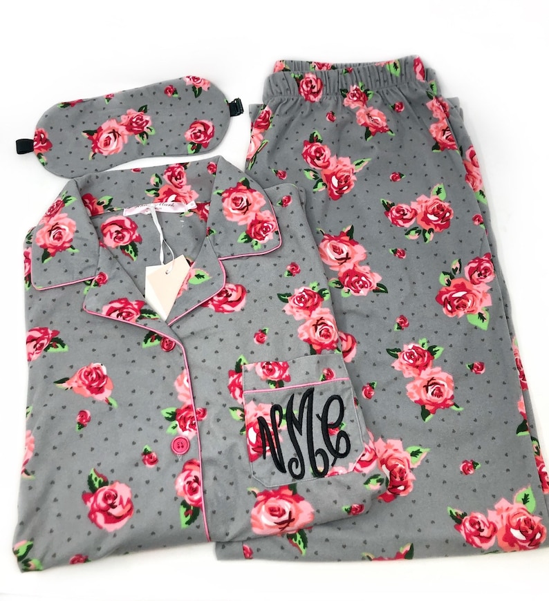Monogrammed Women's Pajama set Pajama Set for Women Etsy