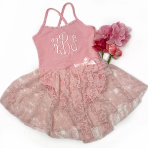 Girls dance leotard, monogrammed dance leotard, toddler dance leotard, girls pink dance leotard, monogram leotard