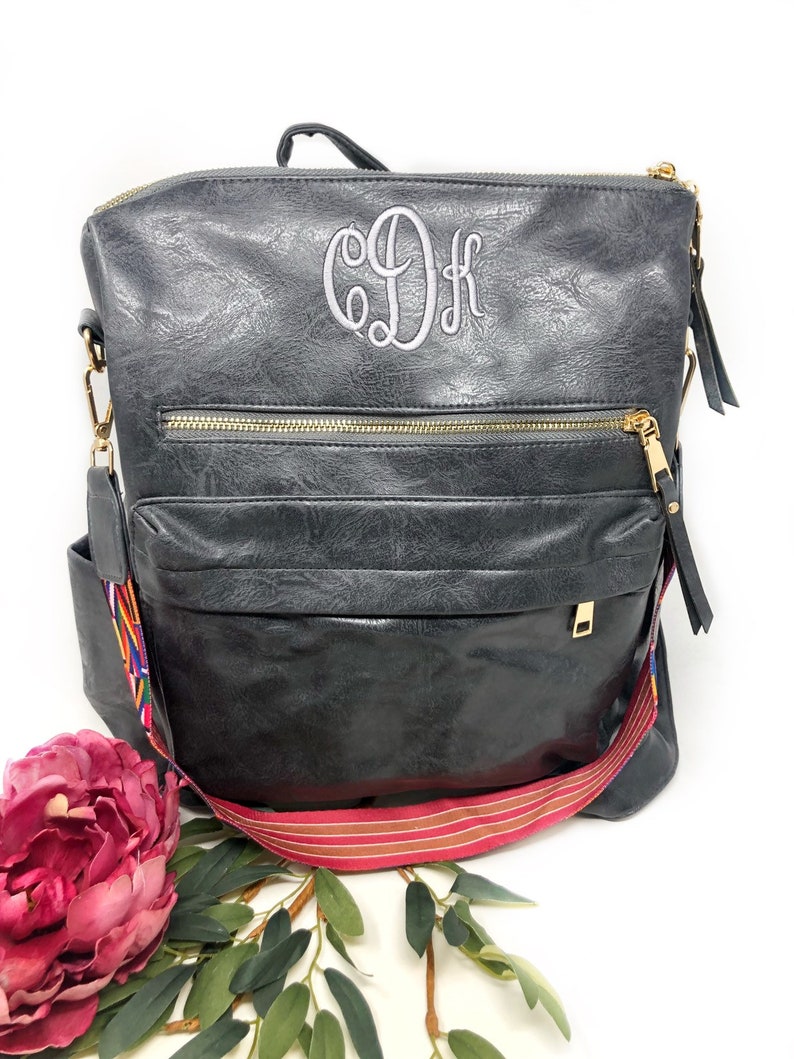 Womens Monogrammed Backpack Purse Backpack Purse Everyday Etsy