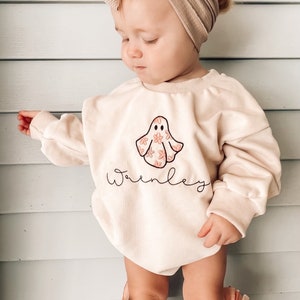 Bubble Onesie, Sweatshirt Bubble, Baby Onesie, Bubble Romper, Embroidered Bubble onesie, Monogrammed onesie, kids Halloween, hippie ghost
