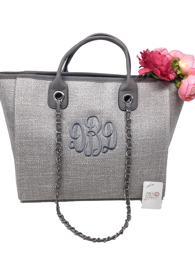 Monogrammed Tweed Handbag, personalized handbag, gift for women, designer dupe handbag, image 5