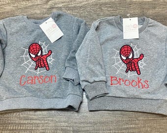 Embroidered Spider-Man sweatshirt, Spider-Man sweatshirt, boys sweatshirt,  sweatshirt for kids, spider man, gift for boy