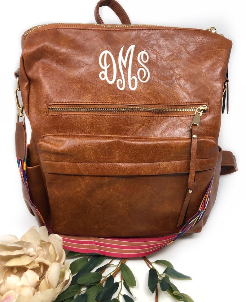 Womens Monogrammed Backpack Purse Backpack Purse Everyday Etsy
