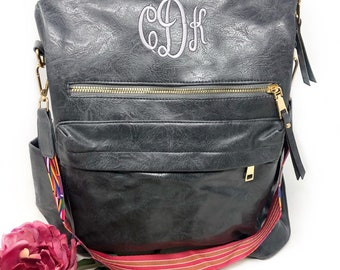 Womens monogrammed Backpack Purse, backpack purse, everyday backpack, diaper bag