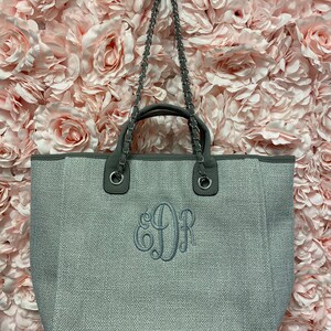 Monogrammed Tweed Handbag, personalized handbag, gift for women, designer dupe handbag, image 2