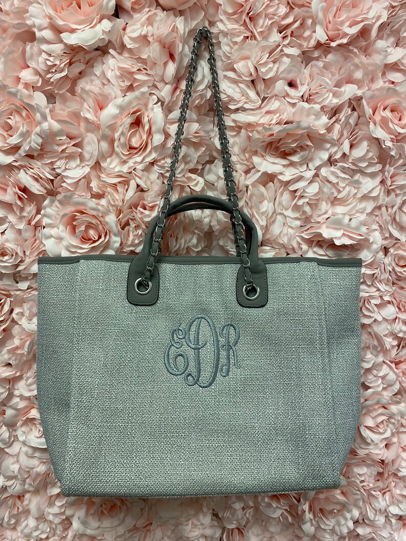 Monogrammed Tweed Handbag, personalized handbag, gift for women, designer dupe handbag, image 2