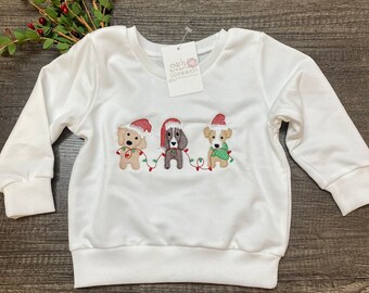 Embroidered Christmas sweatshirt, girls Christmas sweatshirt, boys Christmas sweatshirt, Christmas sweater for kids