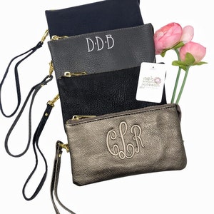 Cartera de pulsera con monograma, pulsera con monograma, regalo para niñas, regalo de graduación, embrague de pulsera pequeño