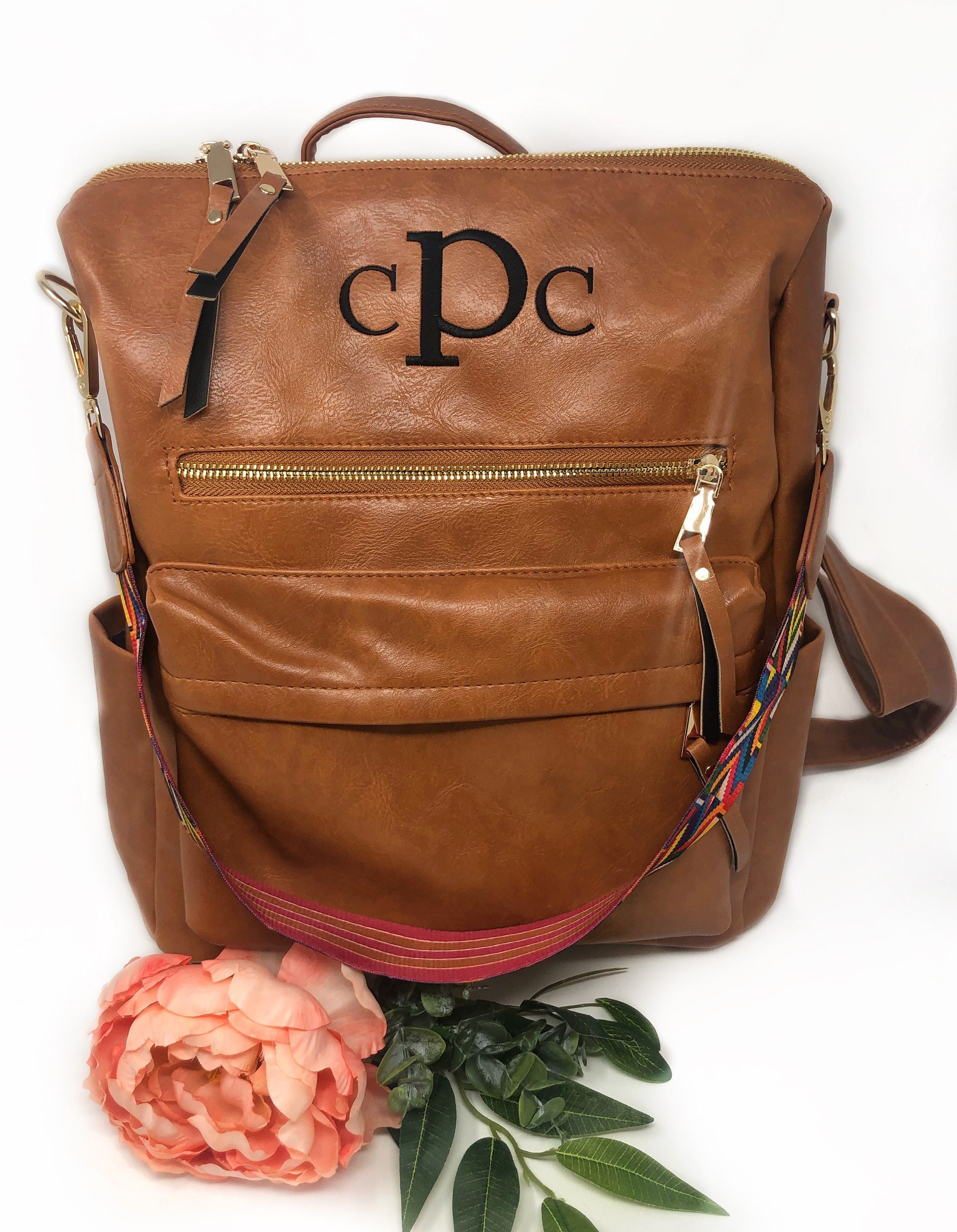 Womens Monogrammed Backpack Purse Backpack Purse Everyday Etsy Sweden