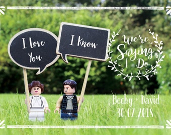 Star Wars Inspired Han & Leia Wedding Invitation.