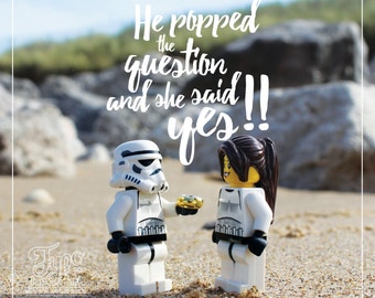Star Wars Inspired "He Popped the Question" Save the Date.