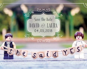 Star wars inspired 'She said yes'  Save the Date. **UPDATED**