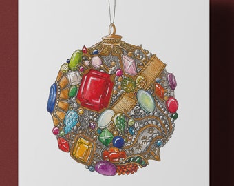Jewelled Bauble – Christmas Card