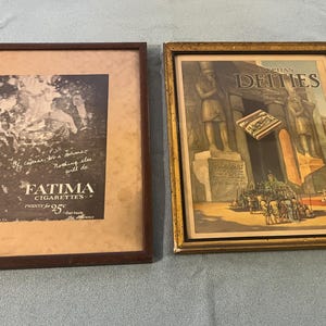 2 Vintage Ads-Egyptian Deities Tobacco Ad 1914 & Fantima Cigarette Ad-1920's