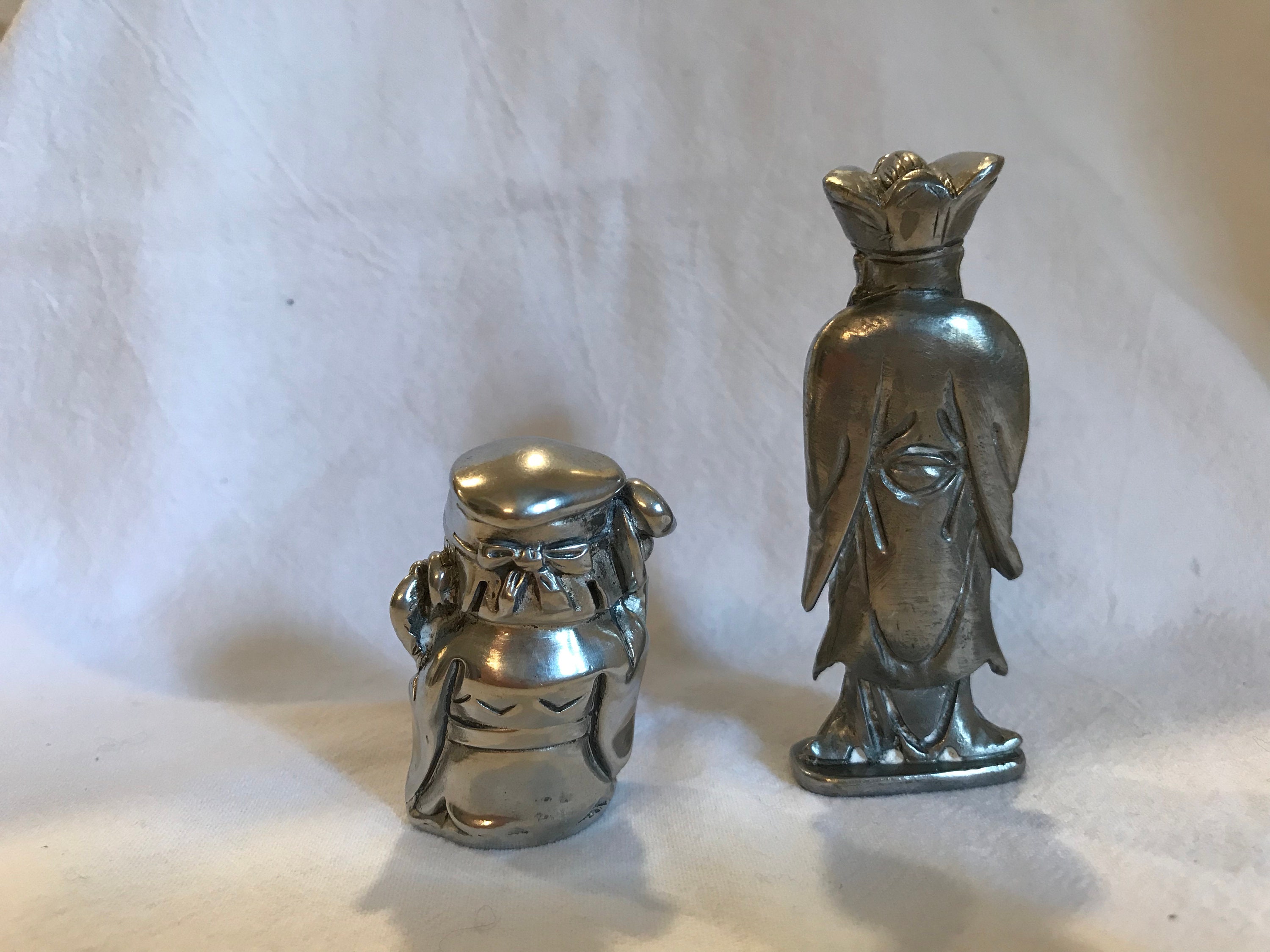 Fine Pewter Statues 5 Miniature Chinese Figures Etsy UK