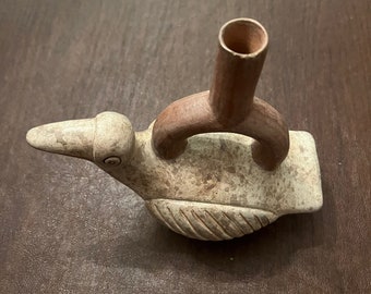 Moche Pottery Toucan Stirrup Vessel-Replica in Excellent Condition
