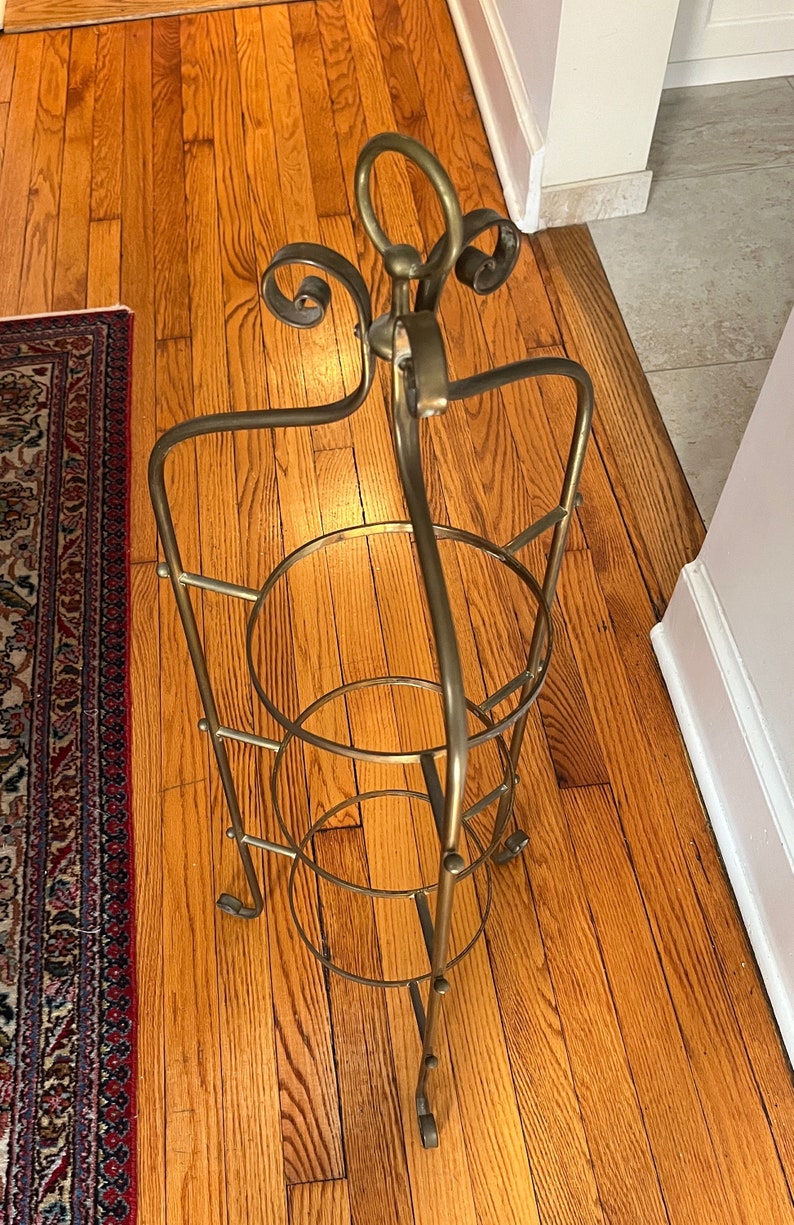 3 Tiered Brass Plate Stand/rack W/ Plates Made in Italy for Bomwit Teller1950s Etsy