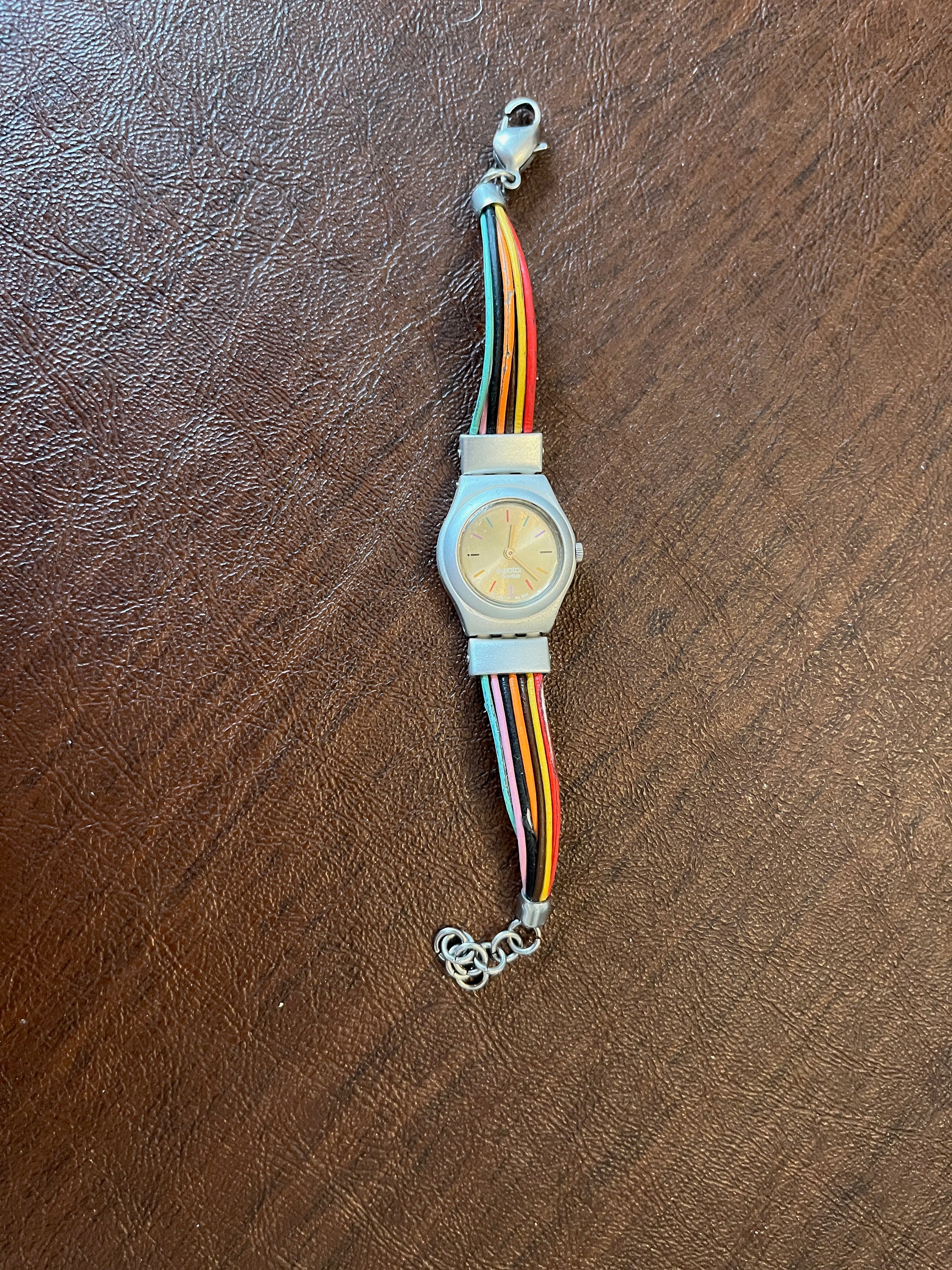 Vintage SWATCH Swiss Irony Filamento AG 2003 Multi-colored Band SWATCH IRONY ALUMINUM MULTICOLOR ELECTRICAL WIRE VINTAGE  main image 4